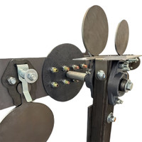 Dual sealed flange bearing and precision-machined hub on Shoot Steel Polish Plate Rack