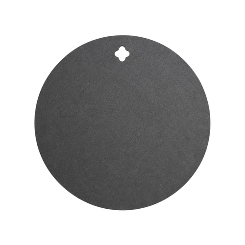 CNC laser-cut 3/8 inch AR500 12 inch steel round target mounted on range stand for pistol and carbine training at outdoor shooting range with clean strike surface