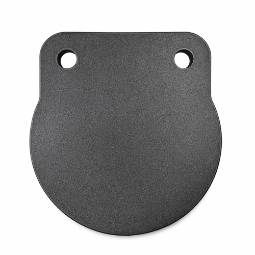 Close-up view of AR500 steel edge on 6-inch gong target showing laser-cut finish and subtle surface patina from storage before painting.