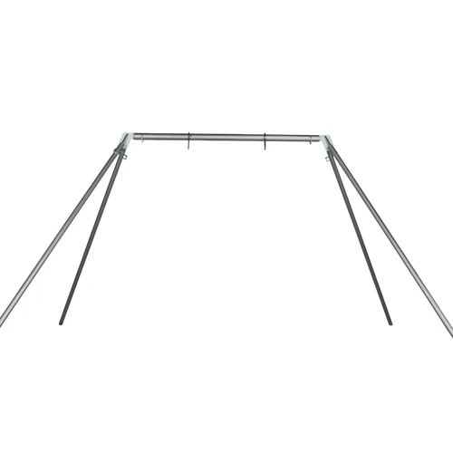 2 inch EMT crossmember gong stand holding 18x30 AR500 steel target at outdoor range