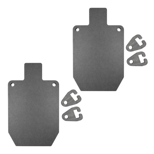 ShootSteel 1/2 inch AR500 9x15 silhouette gong target with T-post hanger 2-pack