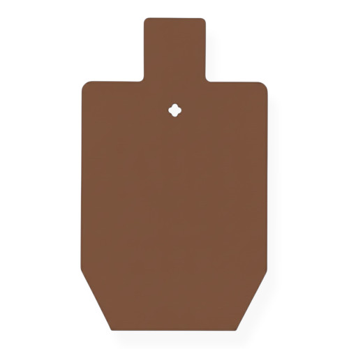 Hardox AR550 12x20 silhouette target showing flat surface after high velocity rifle impacts