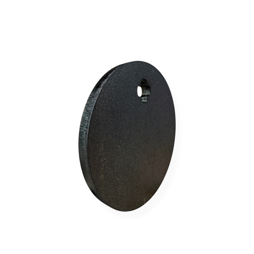 Angled view of 5" 3/8" AR500 Static target.