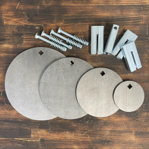 3/8" AR500 Skill Target Package – 4 Round Static Targets with T-Post Hangers
