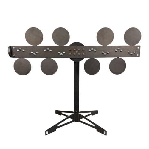 Shoot Steel 8-target Polish Plate Rack with AR500 reactive steel paddles and portable stand