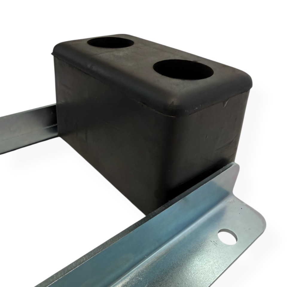 Bumper used to catch the popper target plate after it is hit and falls.