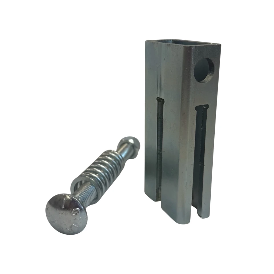 CNC-cut zinc-plated T-Post Hanger system mounted on steel T-post for AR500 static target setup