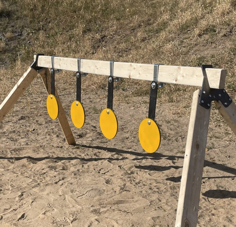 1/2" 4-Target Swinging Steel Plate Rack