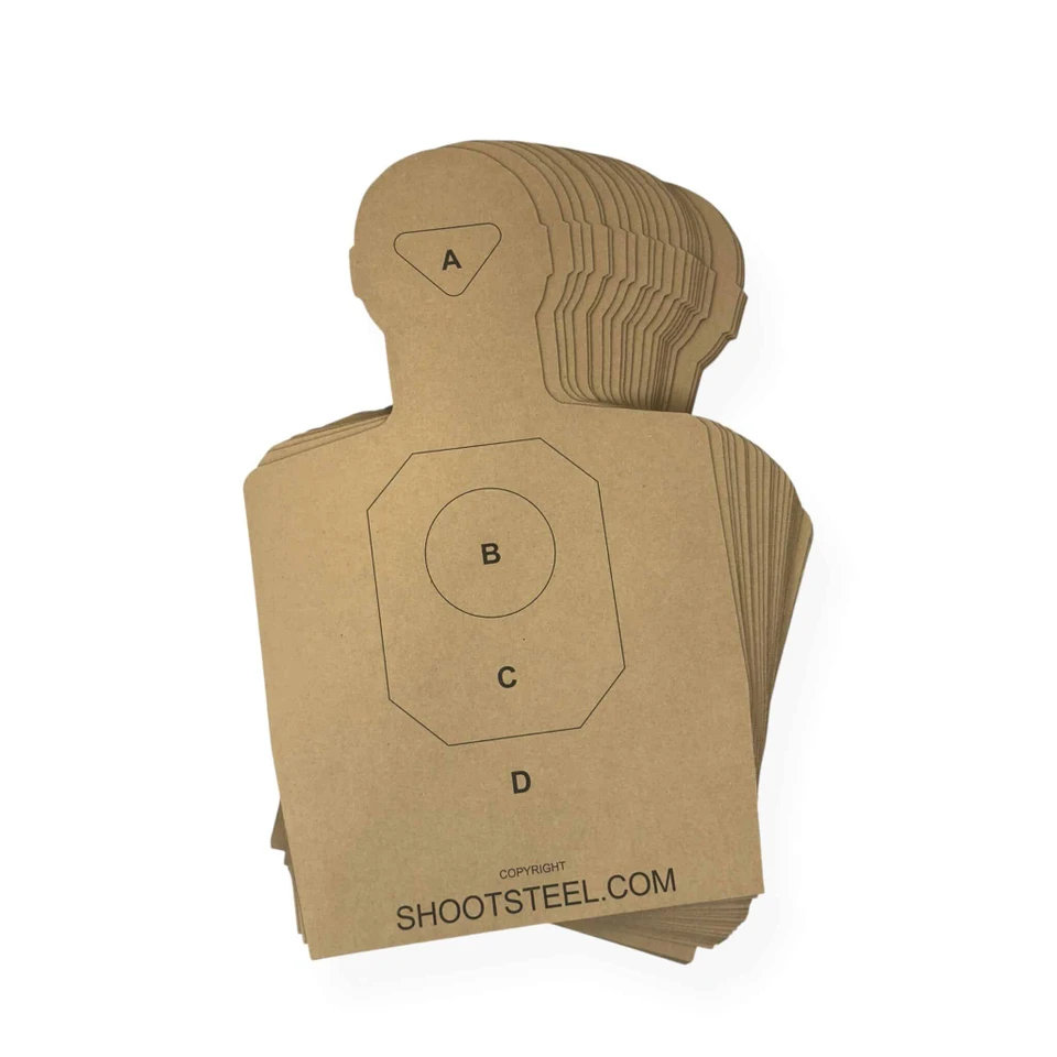 Installed steel and cardboard training system mounted on combo stand using 2x4 and 2x2 supports, set up for live-fire pistol drills at outdoor range.