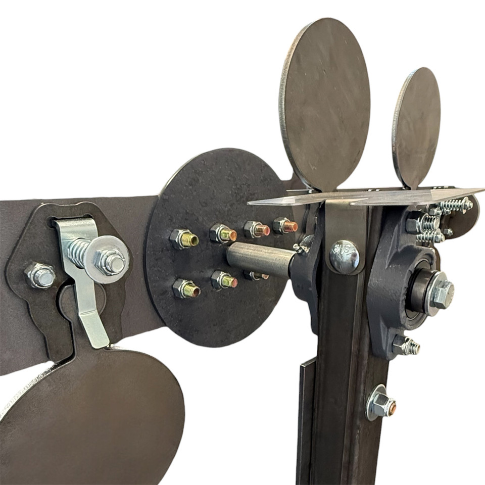 Dual sealed flange bearing and precision-machined hub on Shoot Steel Polish Plate Rack