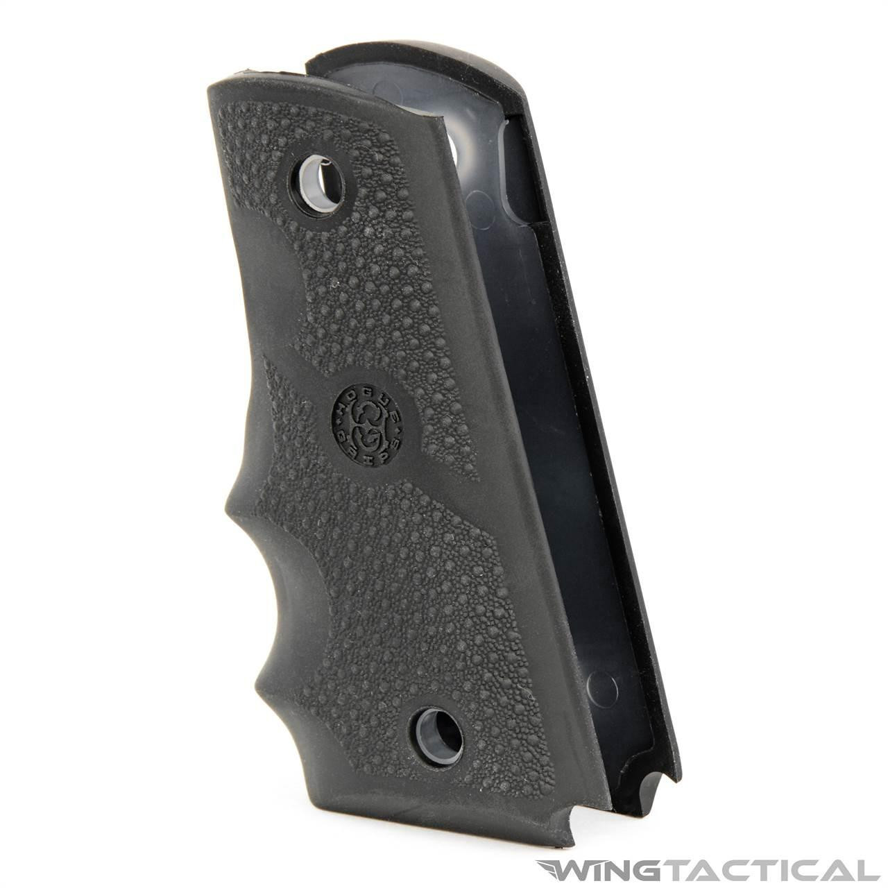 Hogue Grips Hogue Colt 1911 Officers Model Rubber Grip with Finger Grooves 