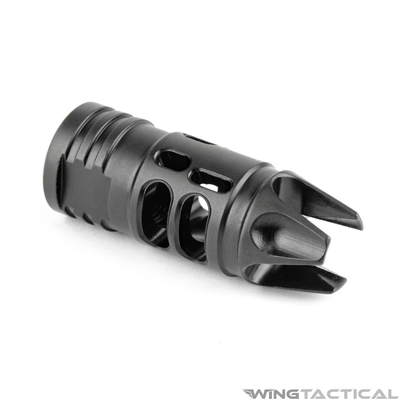 Mission First Tactical (MFT) Mission First Tactical Slim 3-Prong Ported 5.56 Muzzle Brake  Mission First Tactical (MFT) Mission First Tactical Slim 3-Prong Ported 5.56 Muzzle Brake