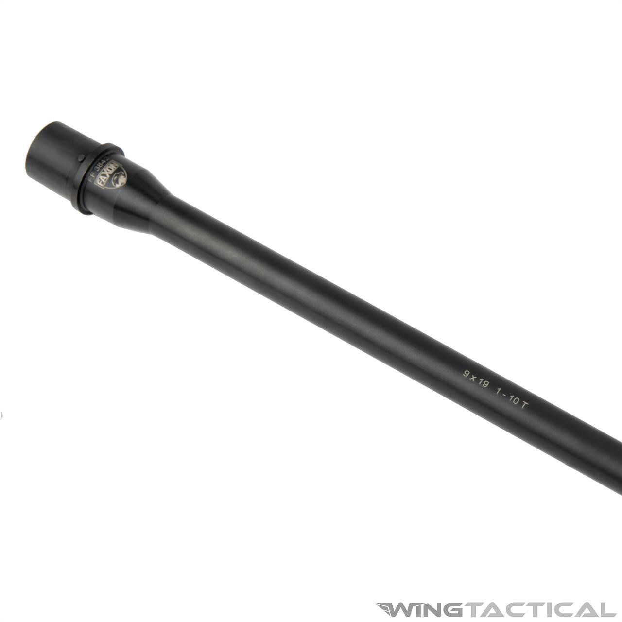 Faxon Firearms 16" Tapered Profile 9mm AR Barrel w/ Integral Slim Muzzle Brake   Faxon Firearms 16" Tapered Profile 9mm AR Barrel w/ Integral Slim Muzzle Brake