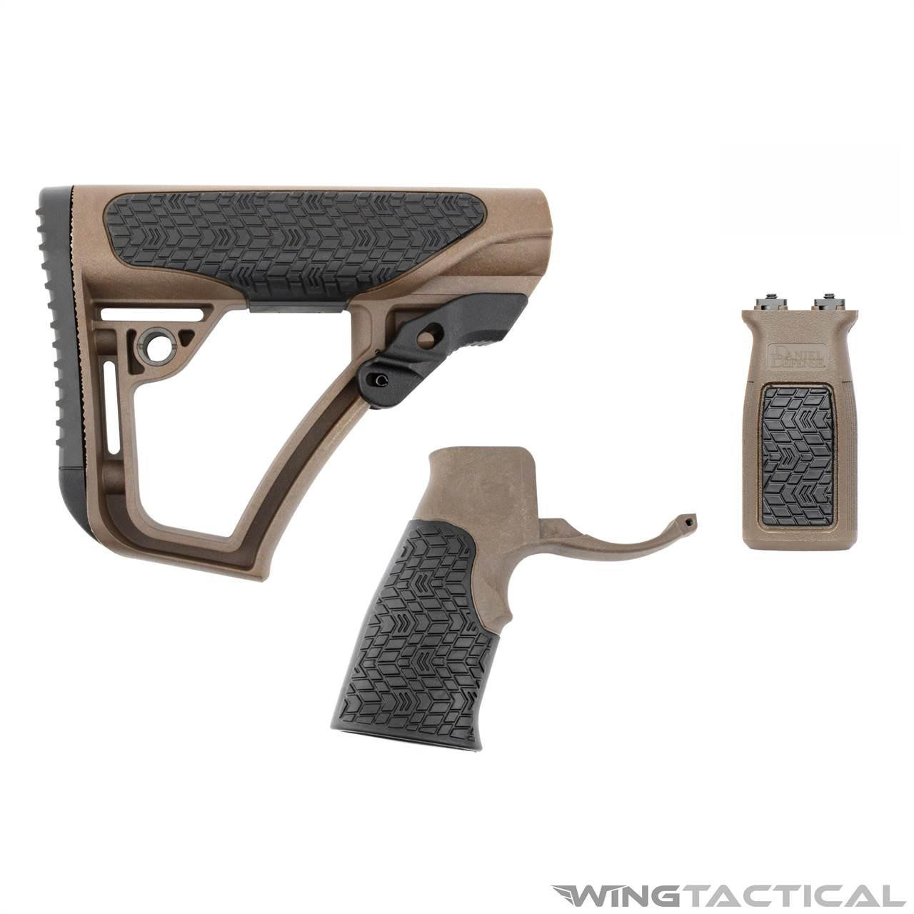 実物 DANIEL DEFENSE ENHANCED FURNITURE SET Daniel Defense Buttstock, Pistol Grip, & M-LOK Foregrip Furniture Kit