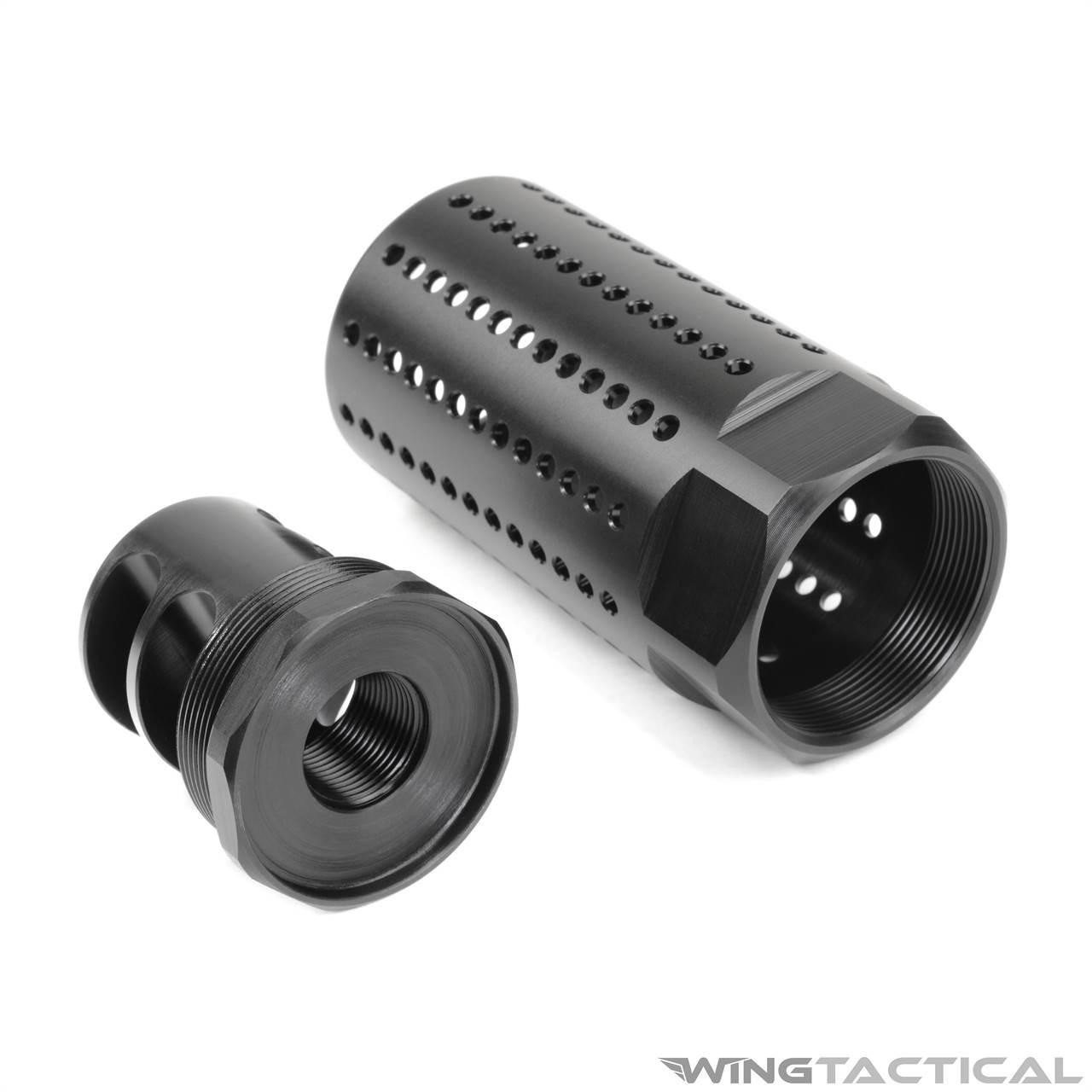 Rex Silentium MG Black Shroud .308 Muzzle Device Set | Wing Tactical