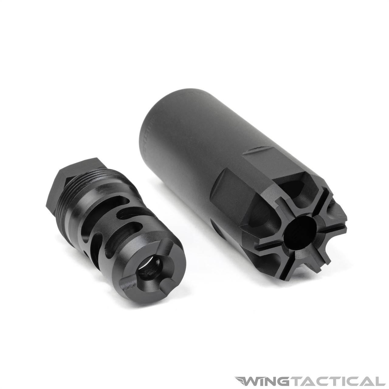  Armaspec 5.56 Catacomb Muzzle Brake with Mini-Reactor Blast Shield 