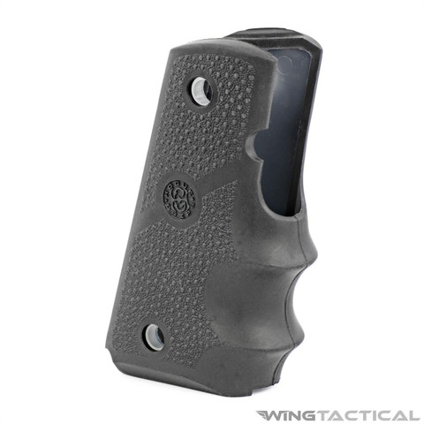 Hogue Grips Hogue Colt 1911 Officers Model Rubber Grip with Finger Grooves  Hogue Grips Hogue Colt 1911 Officers Model Rubber Grip with Finger Grooves