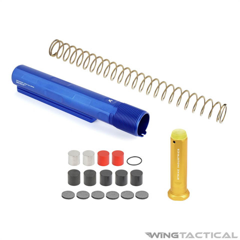 Strike Industries Parts Strike Industries Blue AR-15 Buffer Tube Kit with Adjustable Buffer  Strike Industries Parts Strike Industries Blue AR-15 Buffer Tube Kit with Adjustable Buffer