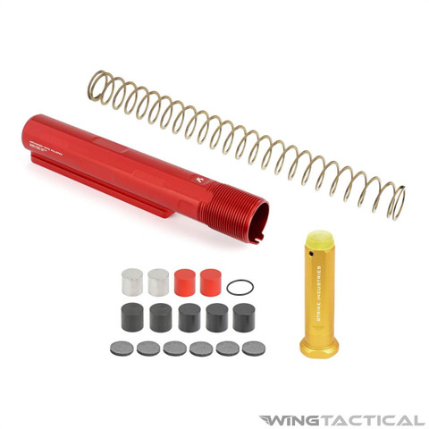 Strike Industries Parts Strike Industries Red AR-15 Buffer Tube Kit with Adjustable Buffer  Strike Industries Parts Strike Industries Red AR-15 Buffer Tube Kit with Adjustable Buffer