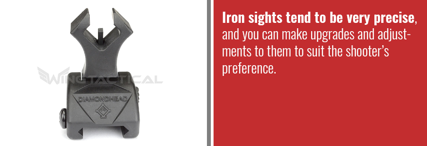 banner about the precision of iron sights