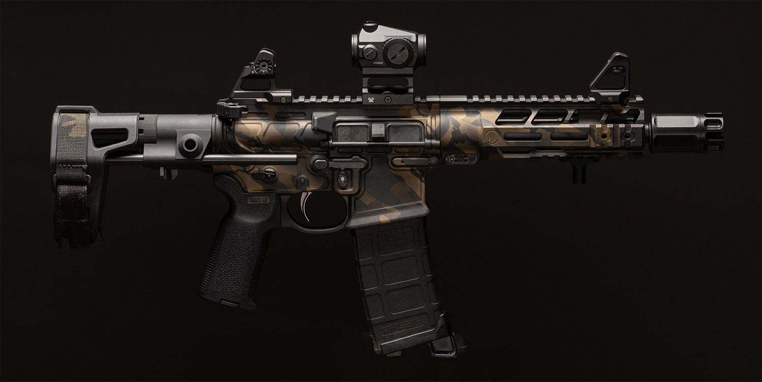Custom AR platform rifle with pistol brace