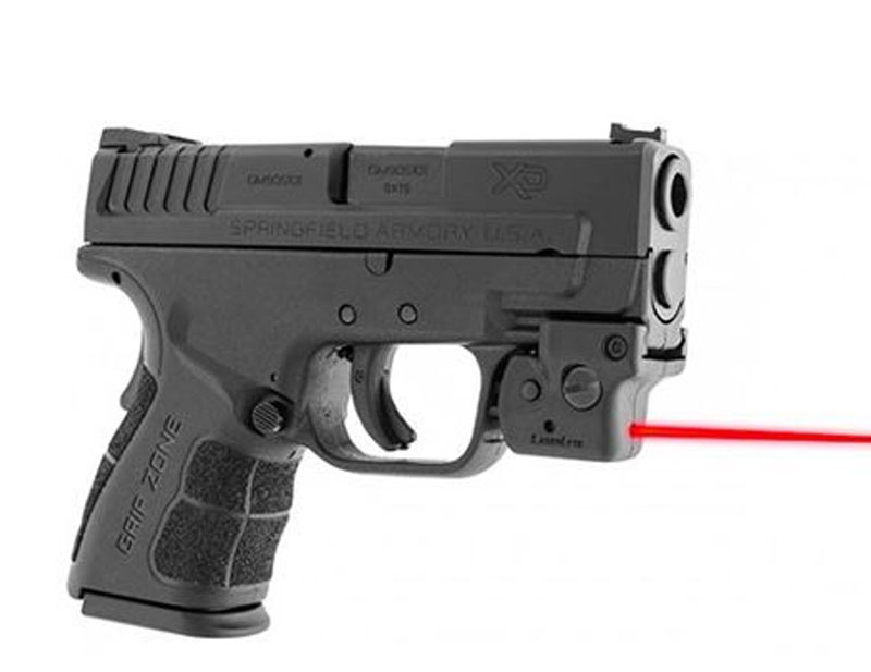 Hand gun with red laser 