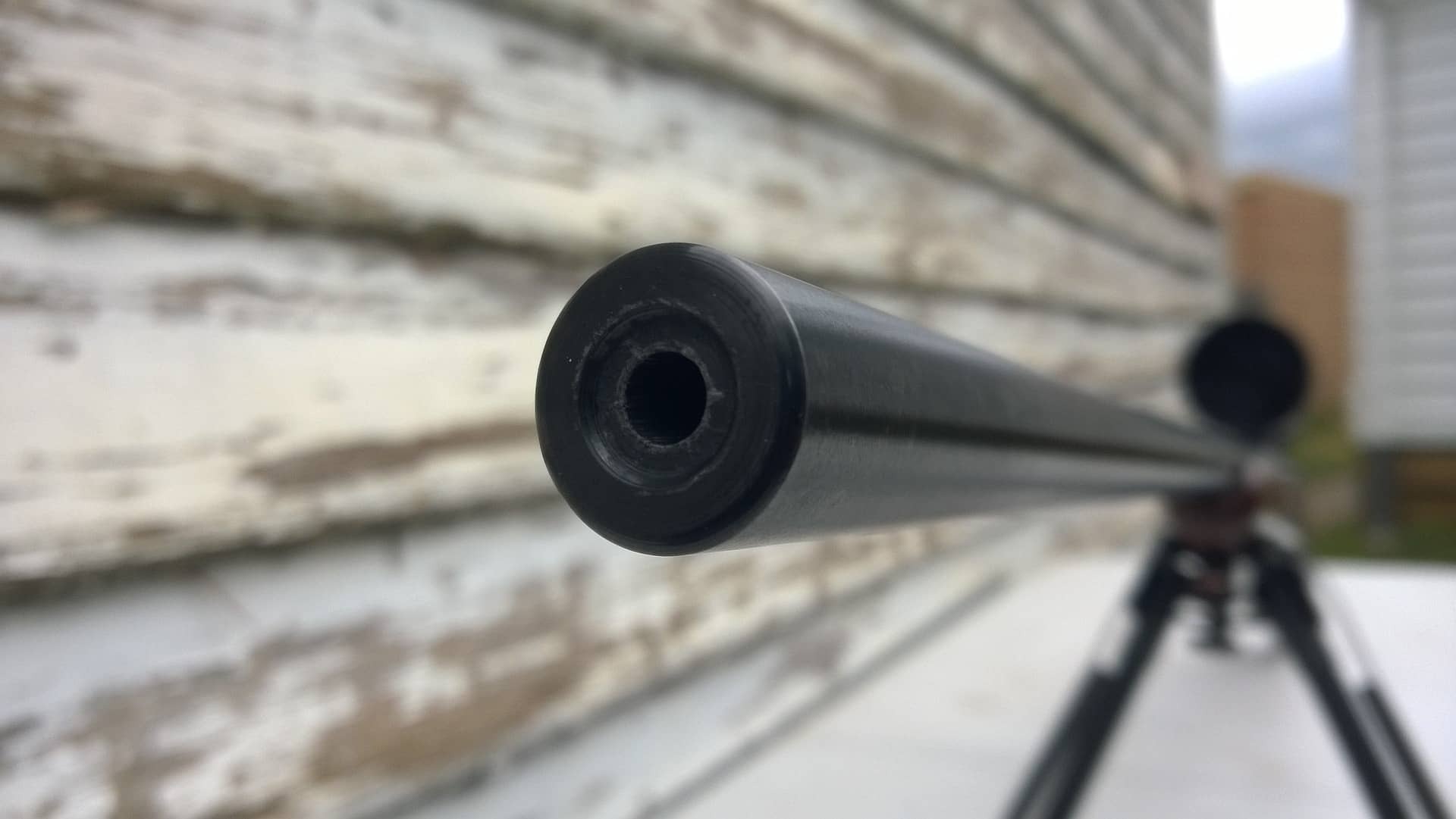 Picture of a rifle barrel pointed forward