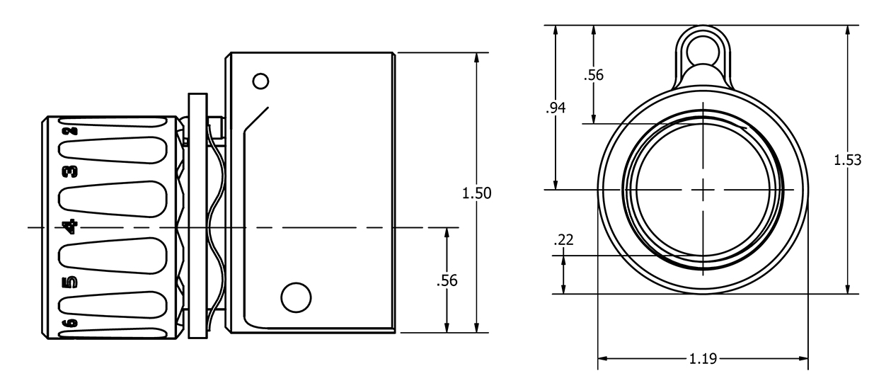 RIFLESPEED Gas Control Dimensions