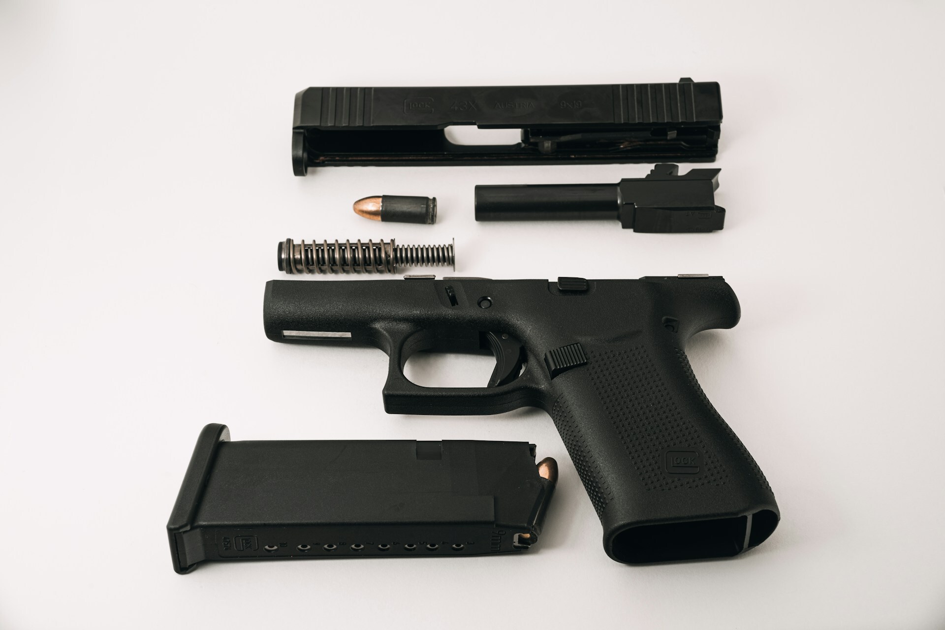 Disassembled Glock Pistol