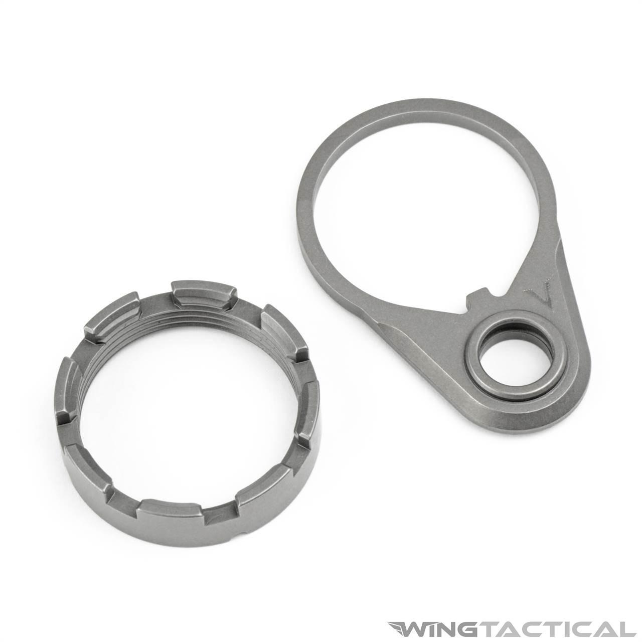 V Seven Titanium End Plate and Castle Nut Combo | Wing Tactical