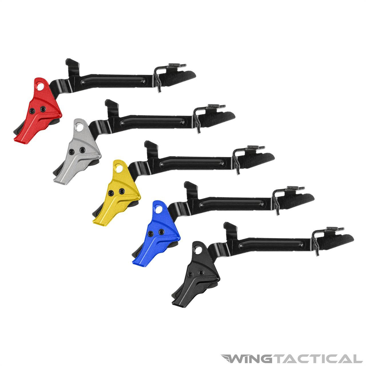 Tyrant CNC I.T.T.S. Trigger with Black Chrome Trigger Bar for Glock