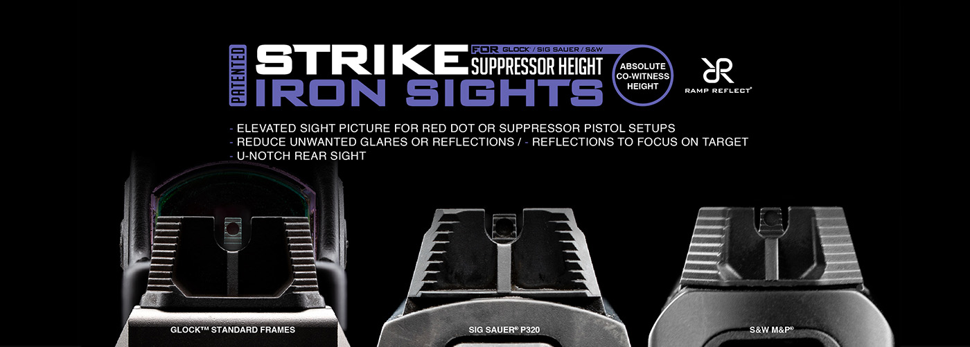 Strike Industries Iron Front & Rear Sights for M&P 9 - Suppressor Height