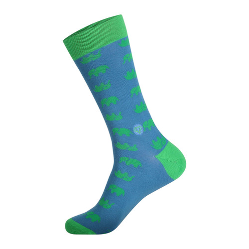 Socks That Protect Elephants - Green and Blue