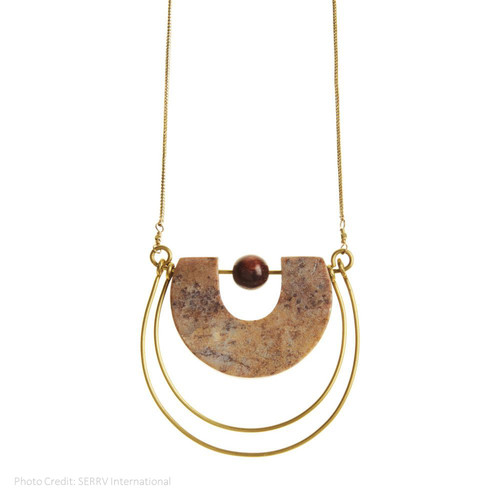 Gorara and Brass Horseshoe Necklace