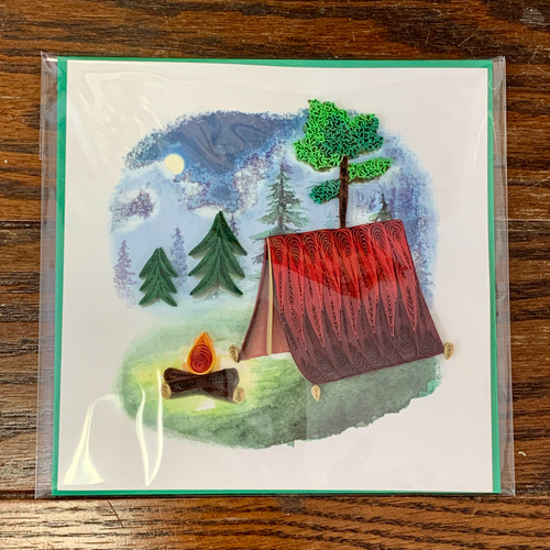 Quilled Greeting Card - Camping