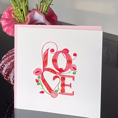 Quilled Greeting Card - Love