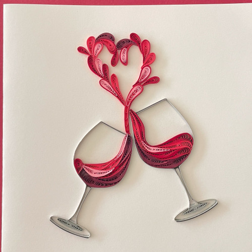 Quilled Special Occasion Card - A Toast To Love