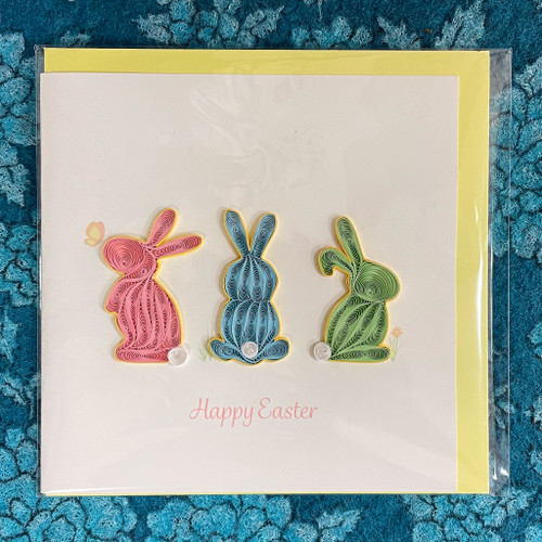Quilled Easter Card - Easter Bunnies