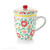Red Floral Tea Infuser Mug