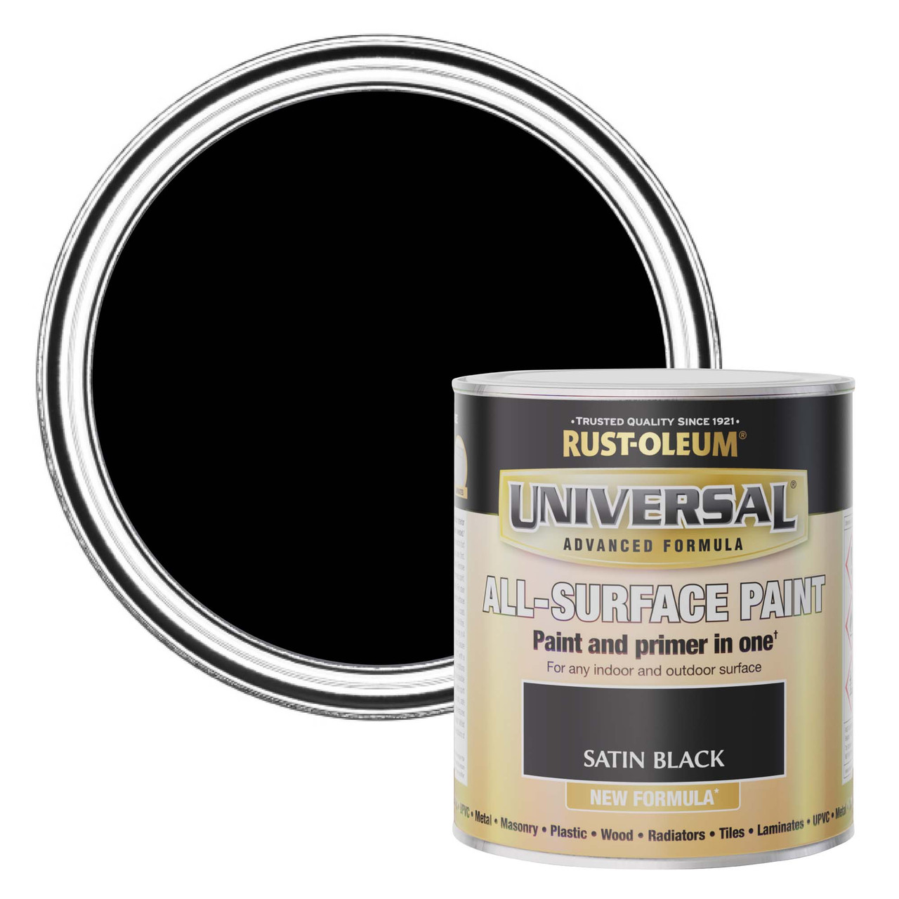 UNIVERSAL ALL-SURFACE, SATIN FINISH BLACK 750ml Rust-oleum UK
