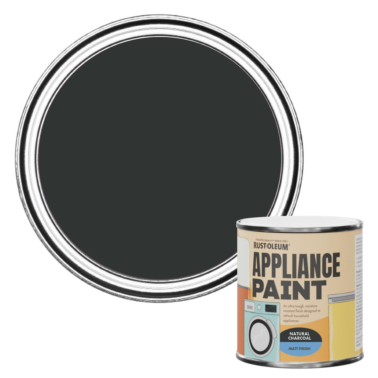 Appliance Paint, Matt Finish Natural Charcoal (Black) 250ml