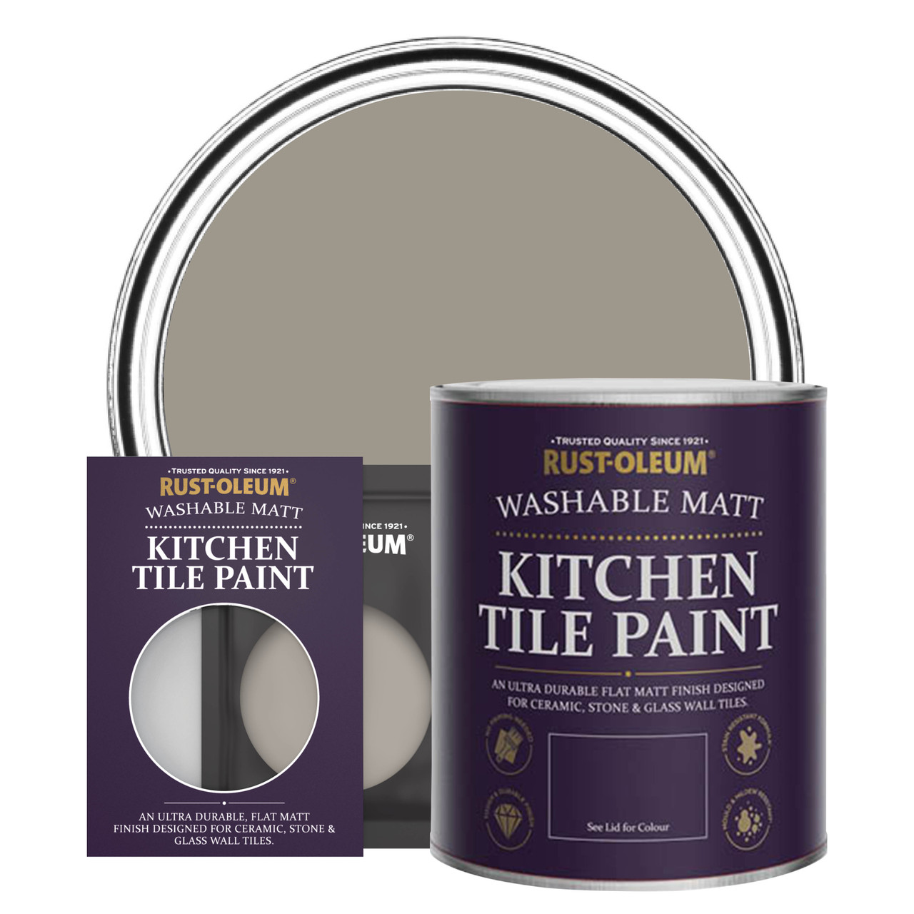 Whipped Truffle Kitchen Tile Paint - Matt Brown Finish