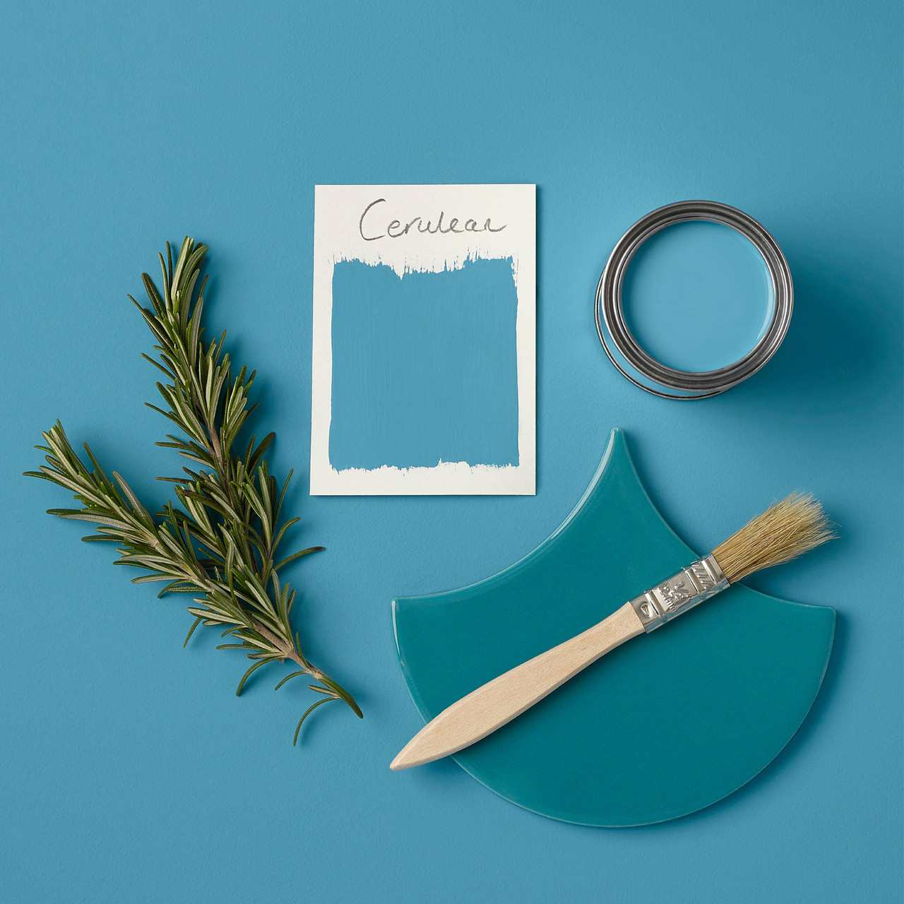 Cerulean Bathroom Tile Paint - Matt Blue Finish