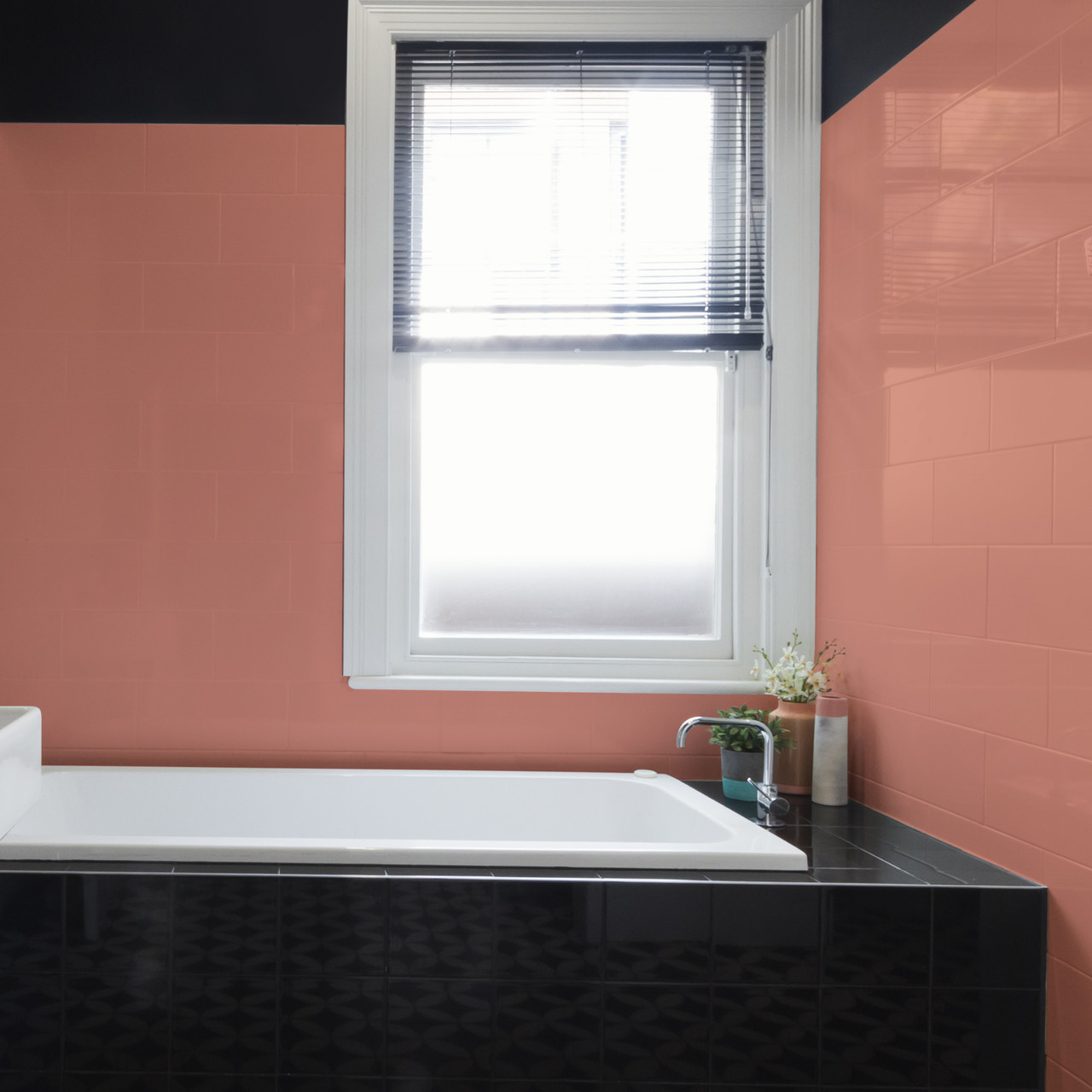 Salmon Bathroom Tile Paint - Gloss Red Finish