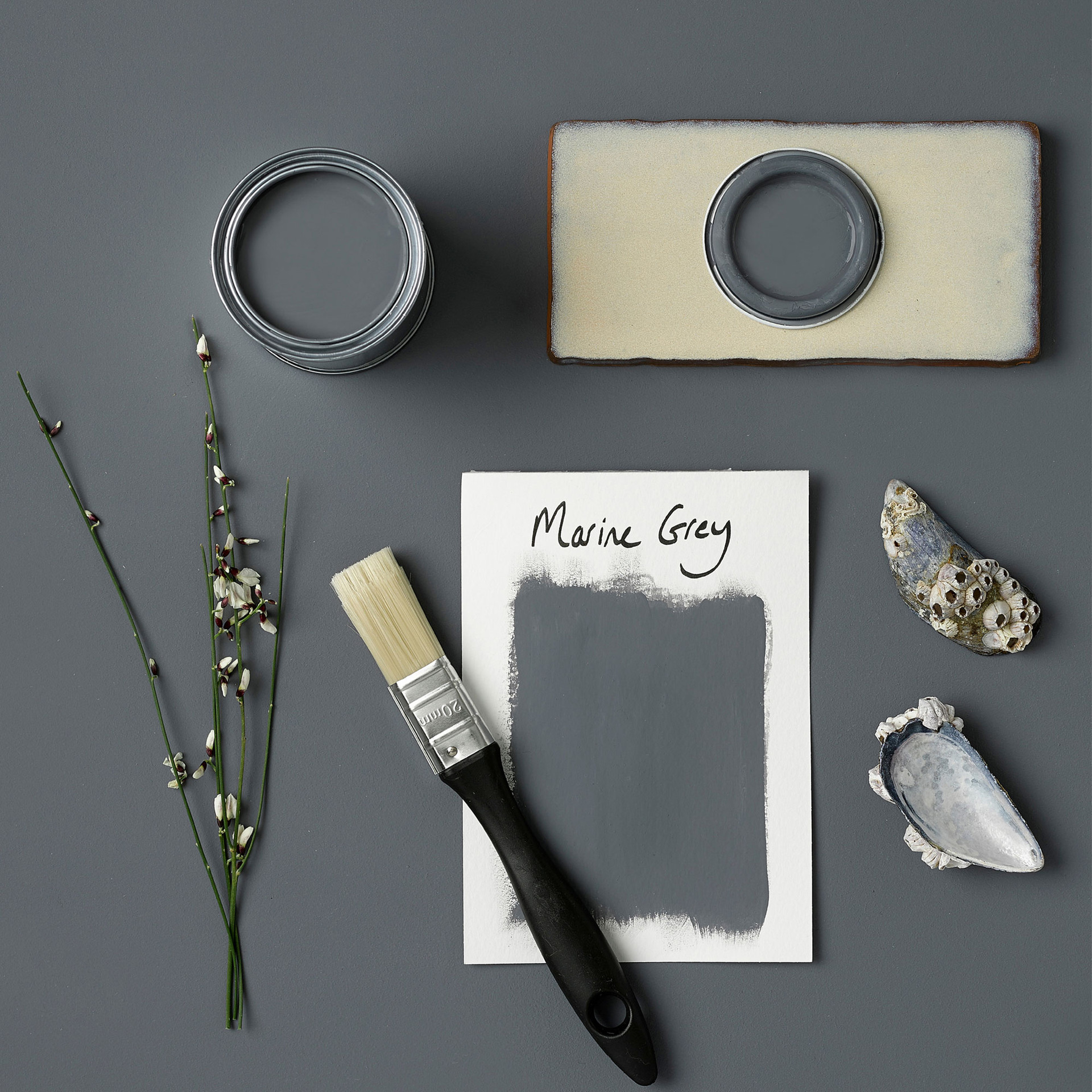 Marine Grey Bathroom Tile Paint - Matt Grey Finish
