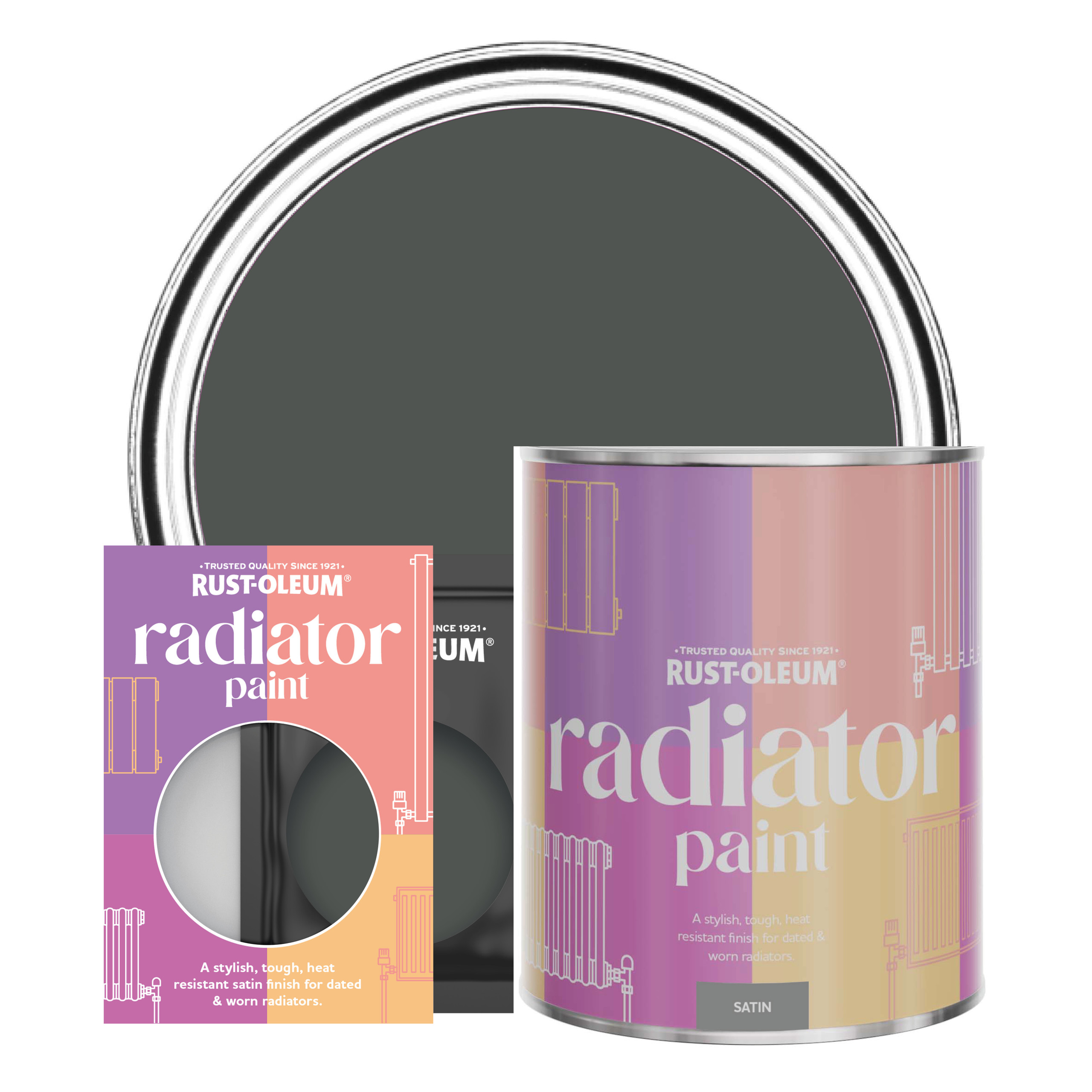 Anthracite Radiator Paint Satin Grey Finish RustOleum