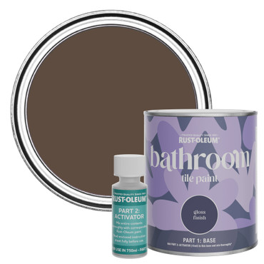 Bathroom Tile Paint, Gloss Finish - Coffee Bean 750ml