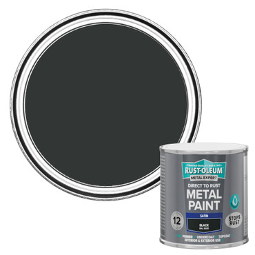 Metal Expert Direct To Rust Satin Black Paint 250ml Metal Expert Direct To Rust Satin Black Paint 250ml