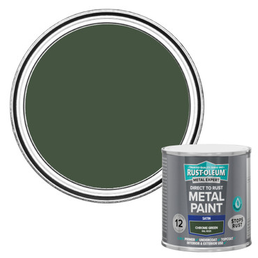 Metal Expert Direct To Rust Satin Chrome Green Paint 250ml Metal Expert Direct To Rust Satin Chrome Green Paint 250ml