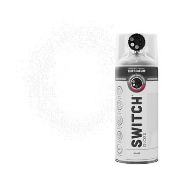 Switch 5 in 1 Nozzle Multi Surface Topcoat Decorative Spray Paint Aerosol 400ml White Gloss Finish